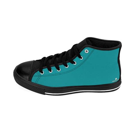 teal designer sneakers.